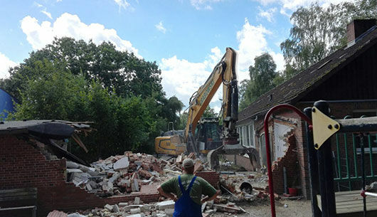 Abriss des Sanitärtraktes der Kita Theodor-Storm-Straße